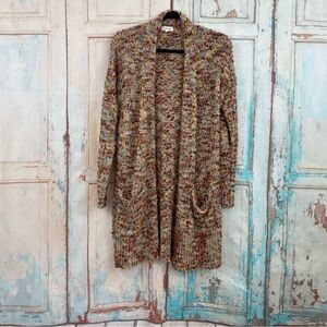Blu Pepper Colorful Knobby Knit Open Cardigan Women’s Small